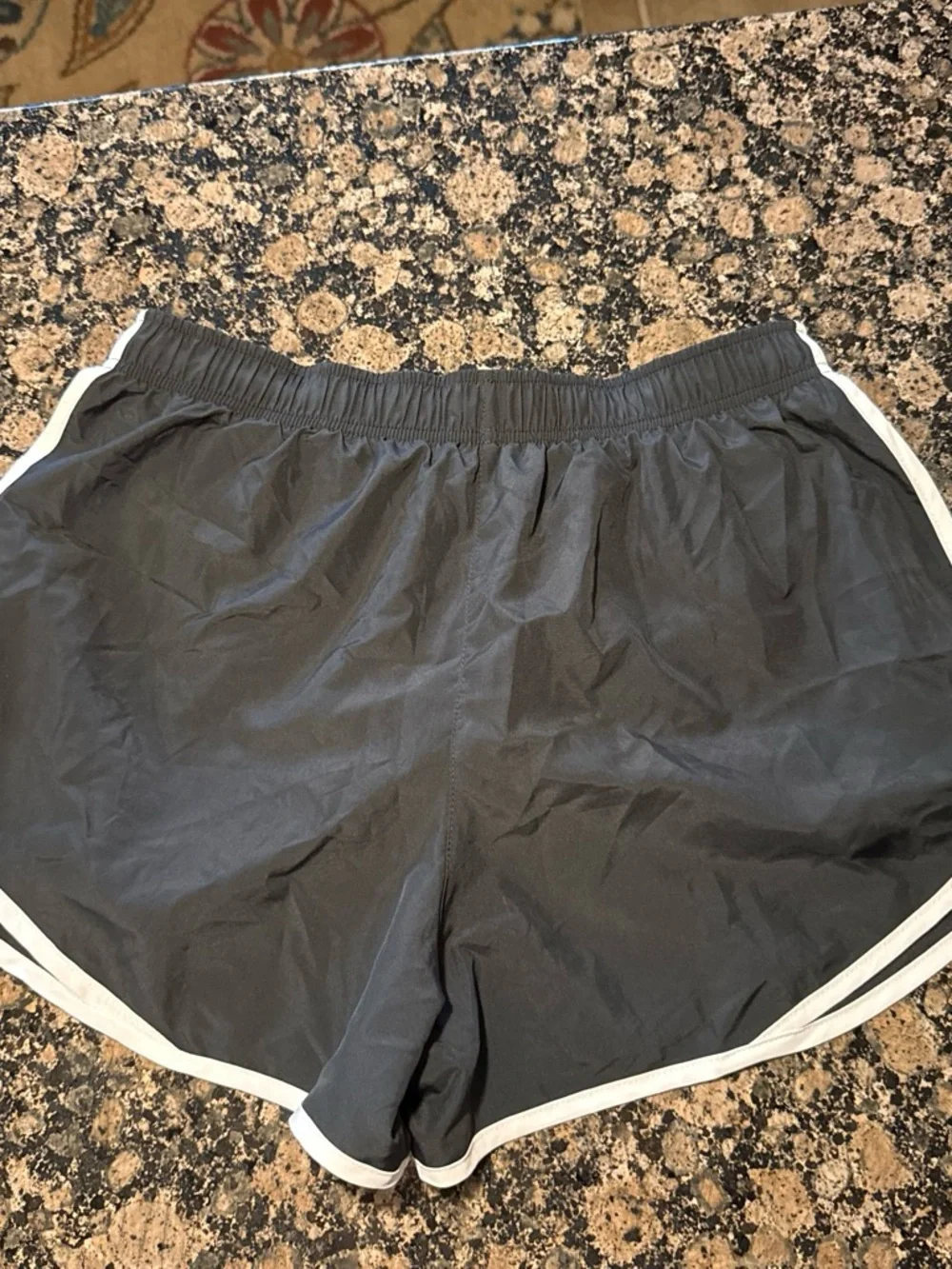 Nike Women's Charcoal Gray Athletic Shorts with White Piping